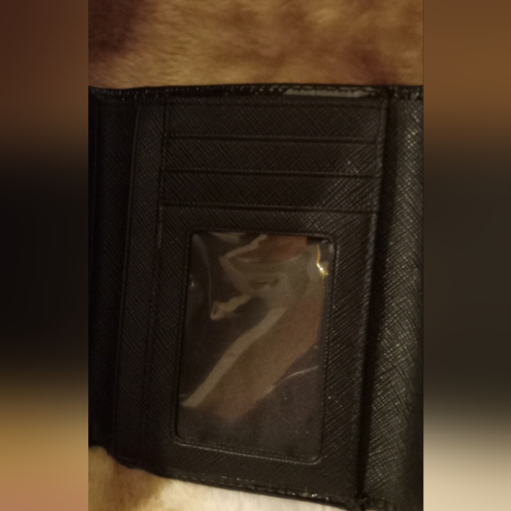Coach Madison Op C Black Patent Leather Bi-fold Wallet With Gold Accents EUC - Picture 7 of 13